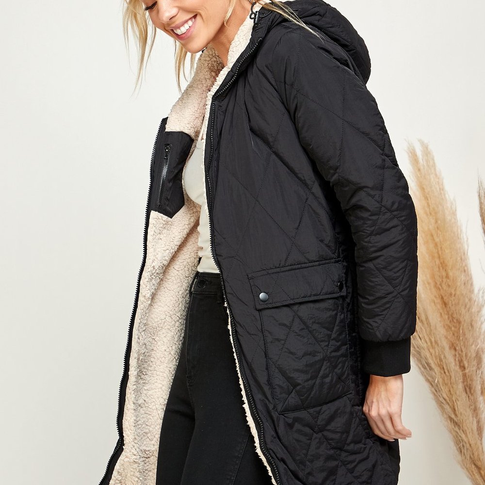 Reversible Shera Jacket, Parka Jacket with Drawstring Detail - Picture 4 of 15